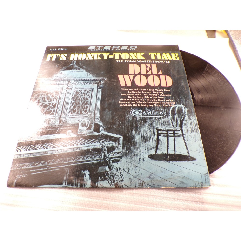 Del Wood It's Honky-Tonk Time Vinyl LP RCA Camden CAS-796(e) Ragtime Piano 1964